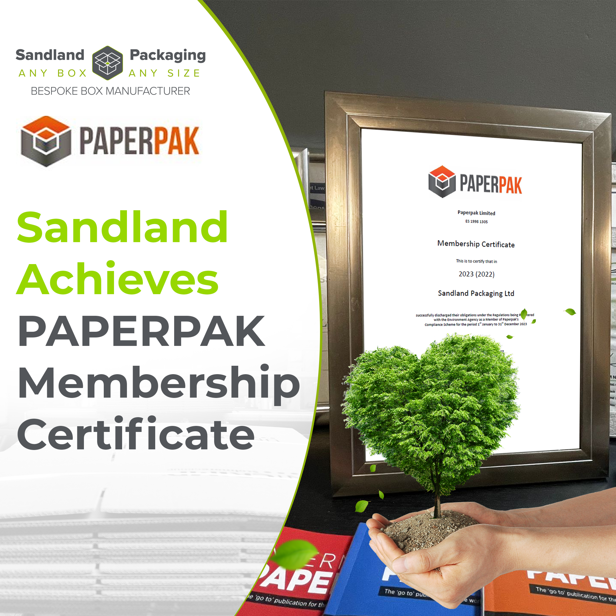 Sandland Packaging receives Paperpak certificate for Waste Regulations Compliance